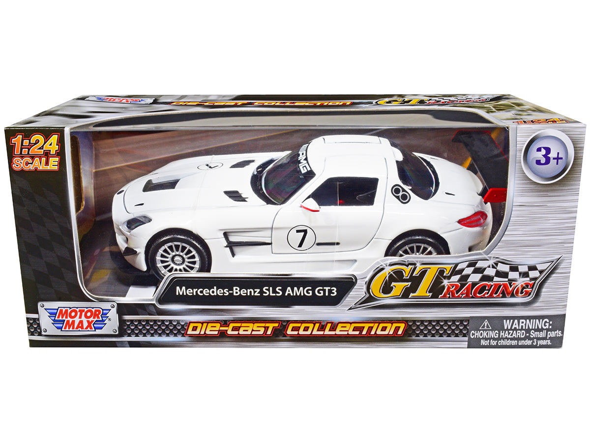 Mercedes-Benz SLS AMG GT3 #7 White "GT Racing" Series 1/24 Diecast Model Car by Motormax free shipping USA