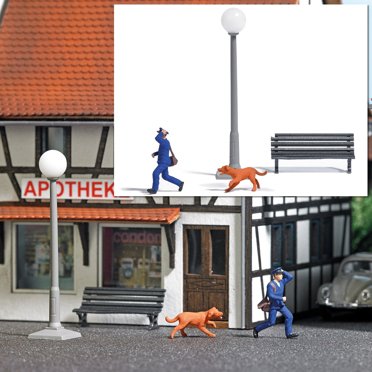 Busch 7889 HO Scale On the Run Letter Carrier Action Set