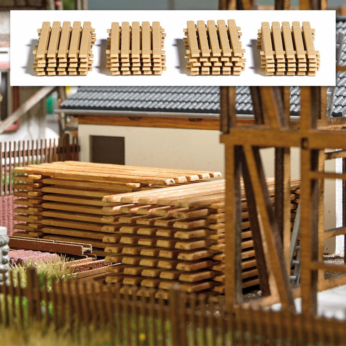 Busch 7760 HO Scale Board Stacks Kit, pkg(20)