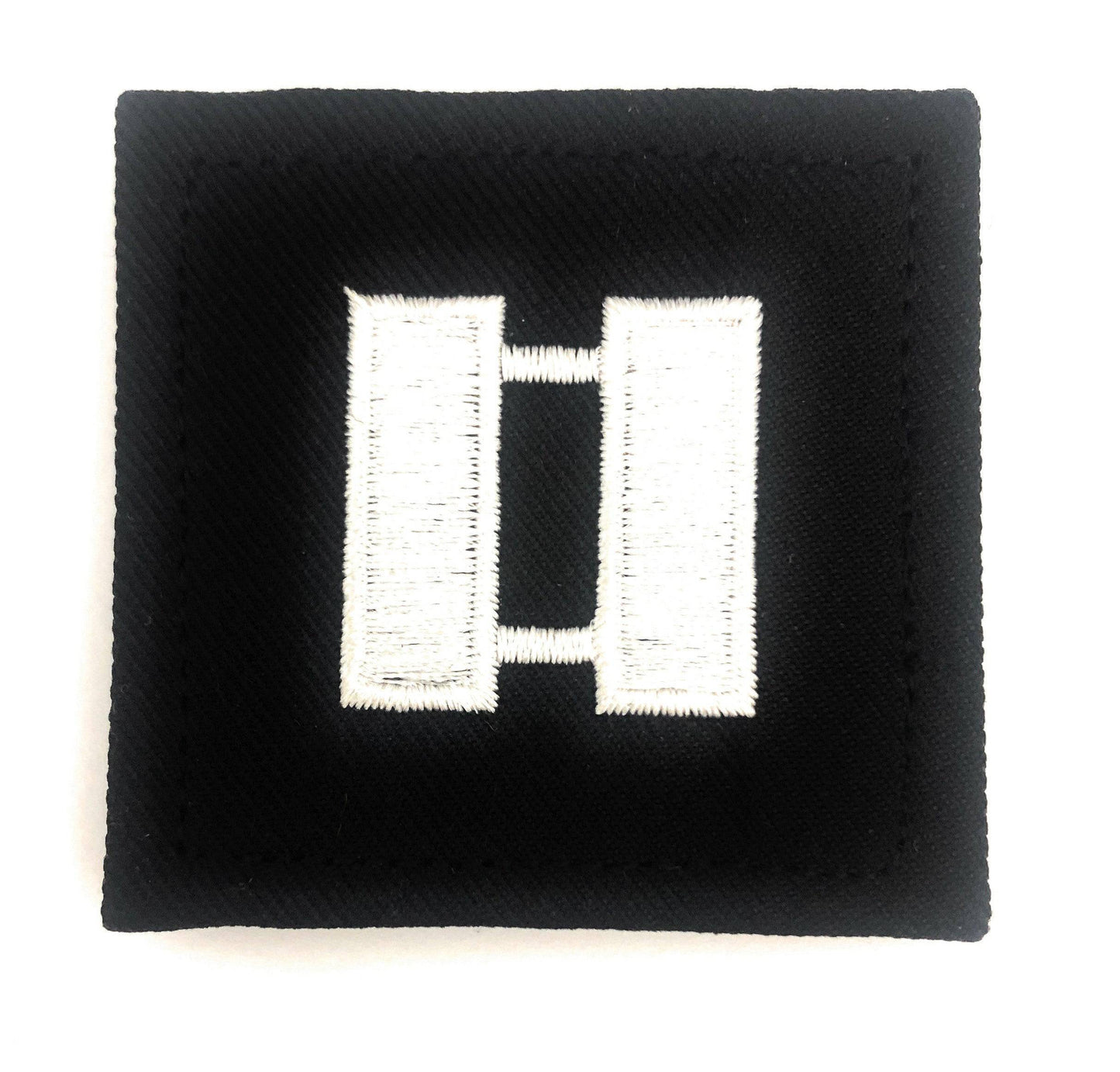 U.S. Army (O3) Captain 2x2 Black Rank with Hook Fastener (each)