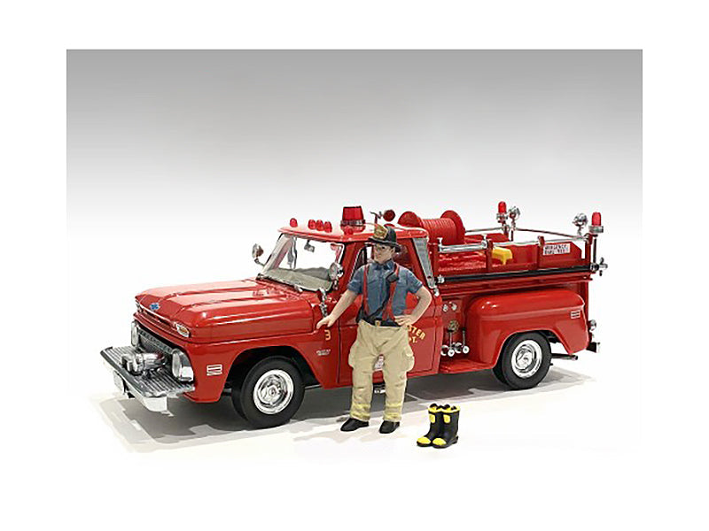"Firefighters" Getting Ready Figure with Boots Accessory for 1/18 Scale Models by American Diorama free shipping USA