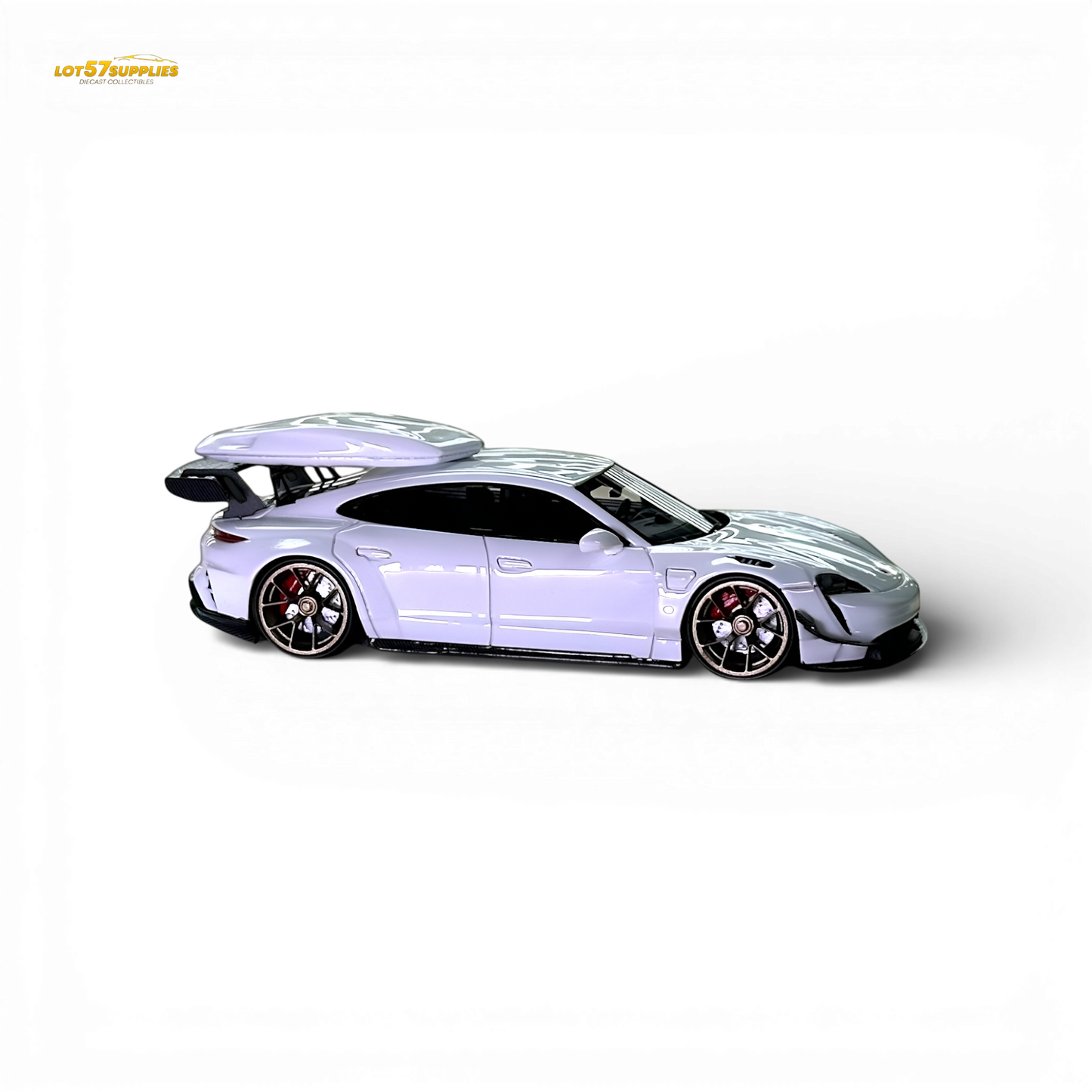 404ERROR Porsche Taycan White with Roof Box 1:64