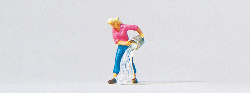 Preiser 28049 HO Scale Woman Cleaning House Figure