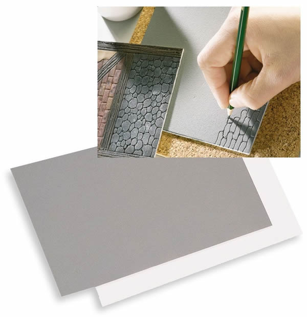 Busch 7201 A Scale Embossing Sheets -- 11-13/16 x 6-1/4 x 1/8" pkg(2)