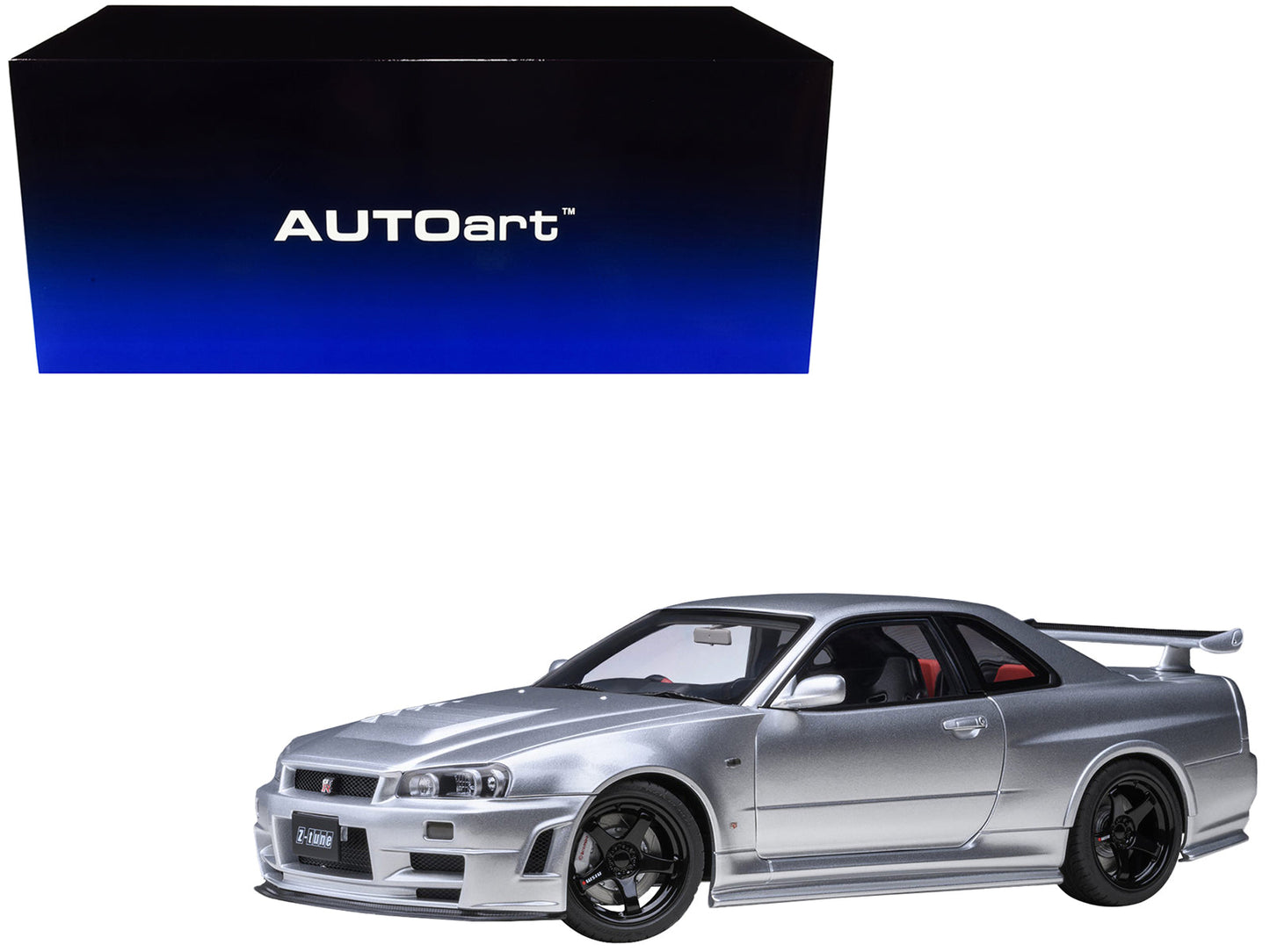 Nissan Nismo R34 GT-R Z-TUNE RHD (Right Hand Drive) Silver Metallic 1/18 Model Car by Autoart free shipping USA