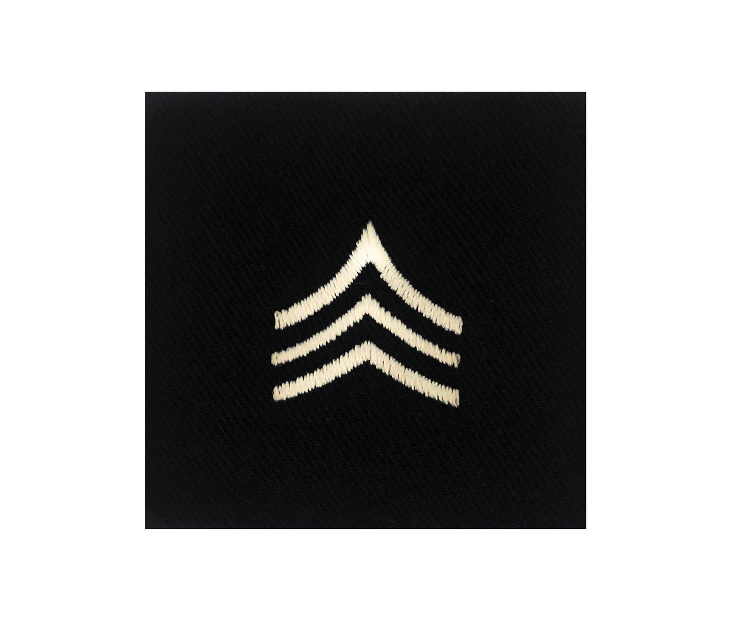 (E5) Sergeant 2x2 Black Sew-on Rank (each)