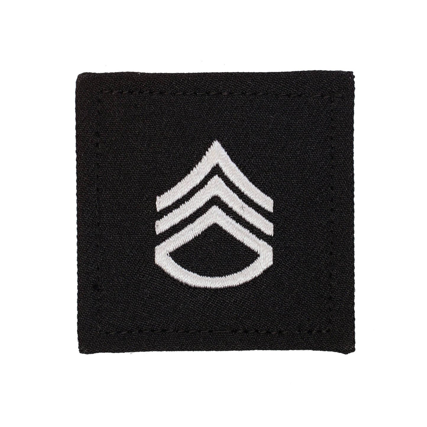 U.S. Army Staff Sergeant 2X2 Black with Hook Fastener