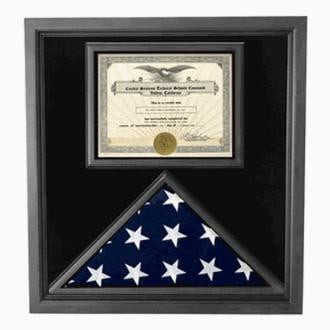 Retirement Flag Display Case - Military Retirement Gift (Cherry Case)
