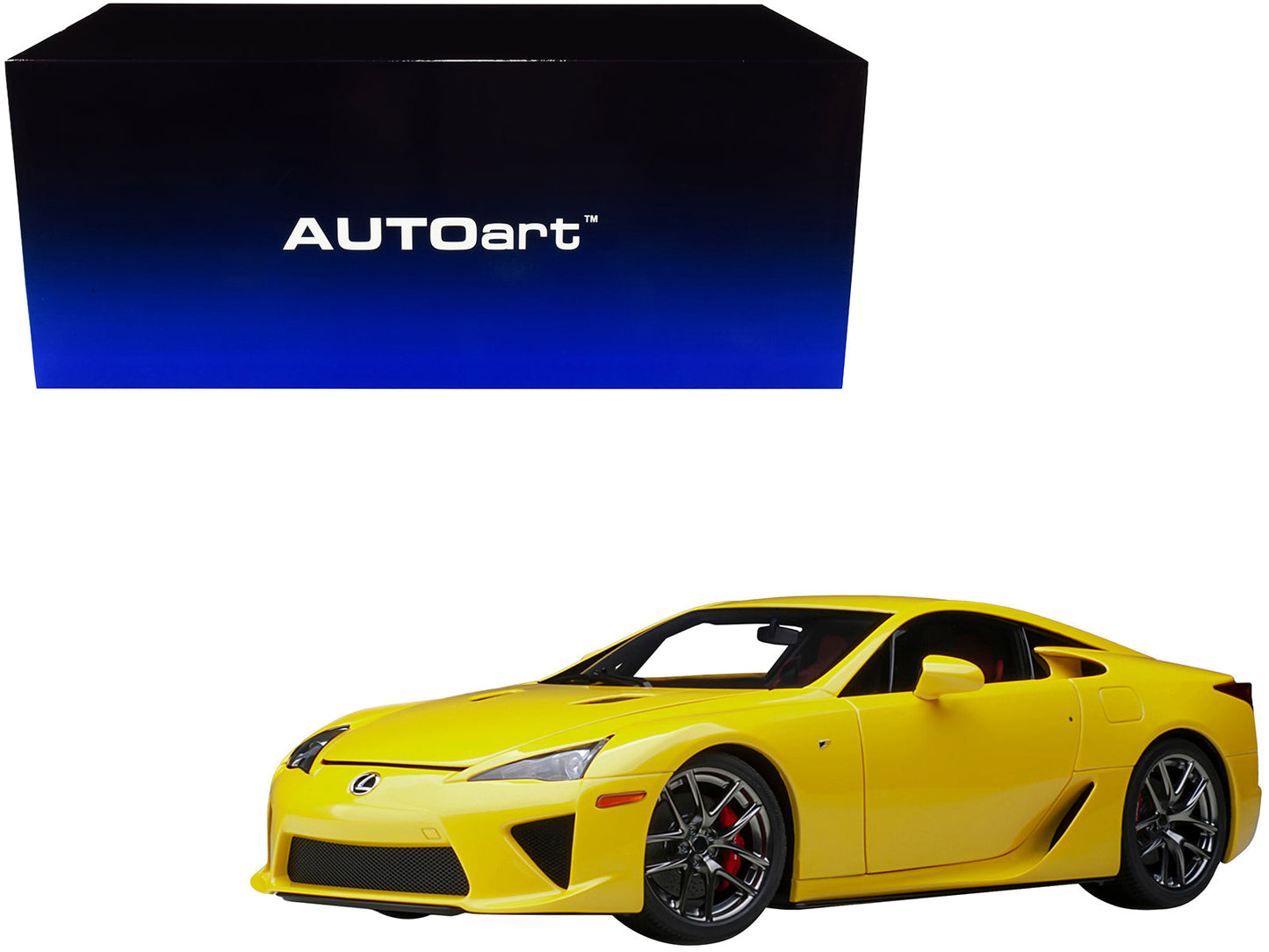 Lexus LFA Pearl Yellow with Red and Black Interior 1/18 Model Car by Autoart free shipping USA