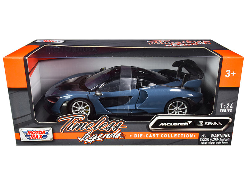 McLaren Senna Gray Metallic and Black "Timeless Legends" 1/24 Diecast Model Car by Motormax free shipping USA