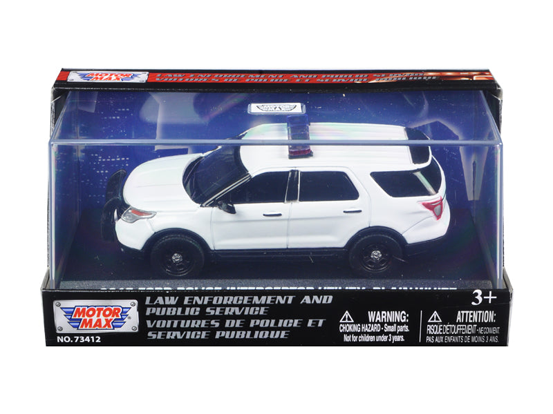 2015 Ford Police Interceptor Utility Plain White 1/43 Diecast Model Car by Motormax free shipping USA
