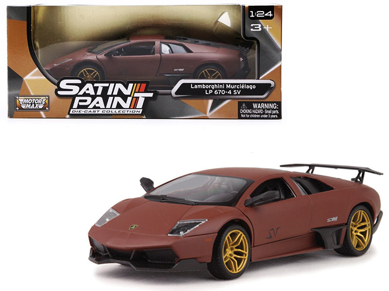 Lamborghini Murcielago LP 670-4 SV Matte Brown 1/24 Diecast Model Car by Motormax free shipping USA