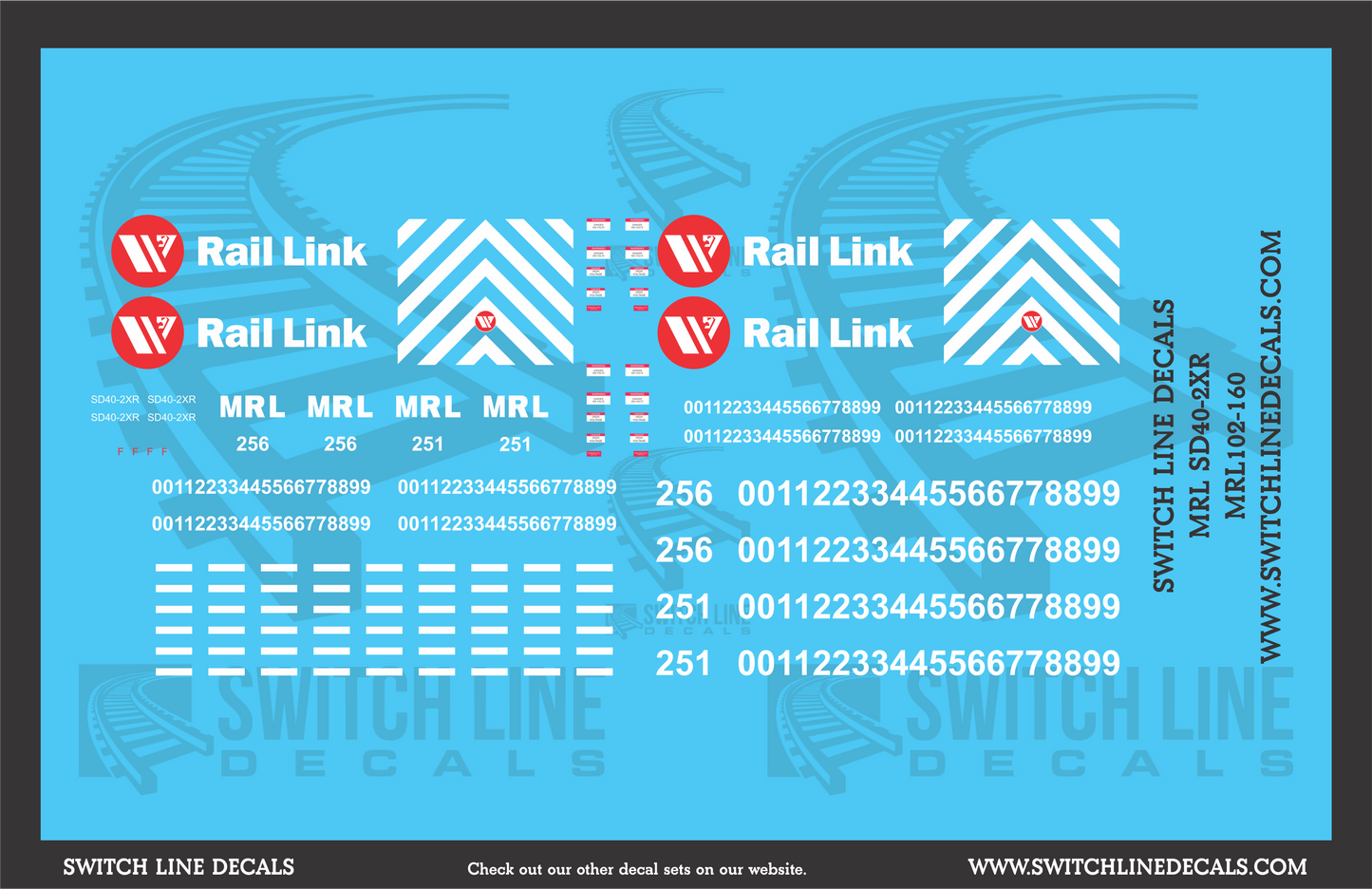 N Scale Montana Rail Link SD40-2XR Locomotive Decal Set