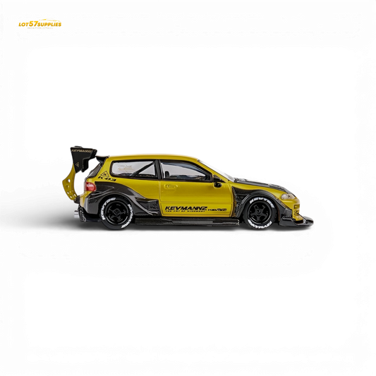 DCM Kevmannz Civic EG Ver.1 Gold Carbon Fiber Long Tail 1:64