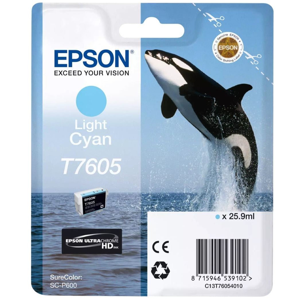 New, Pre-Owned - Epson Whale T7605 Light Cyan Ink Cartridge