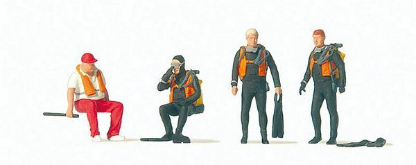Preiser 10693 HO Scale Recreation & Sports Divers pkg(4)