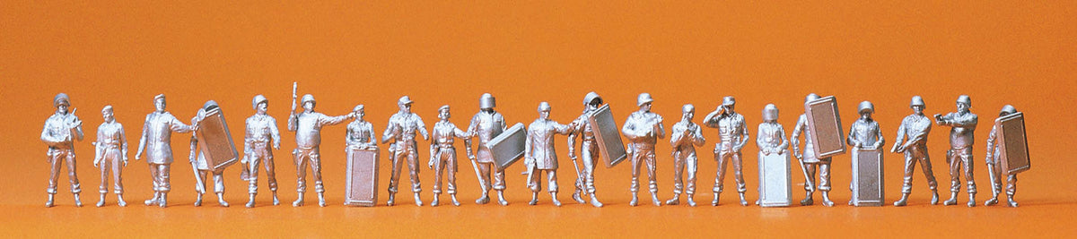 Preiser 16350 HO Scale Assorted Police Unpainted Figure Kit