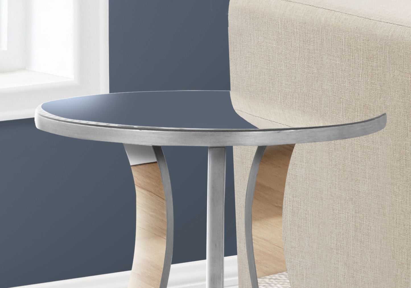 Accent Table, Side Mirror, Transitional - Silver by Couch.com