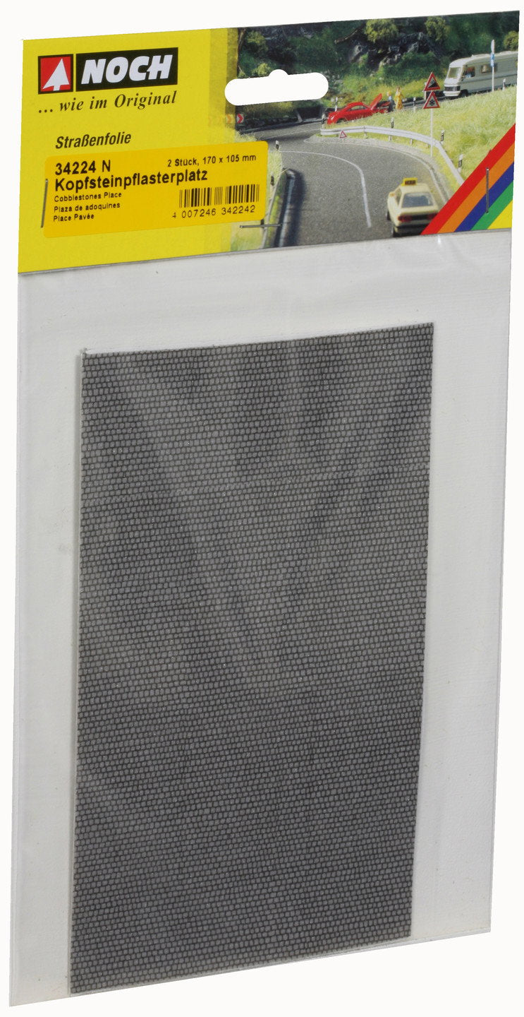 Noch 34224 N Scale Cobblestone Pavement Sheets, Gray (2)
