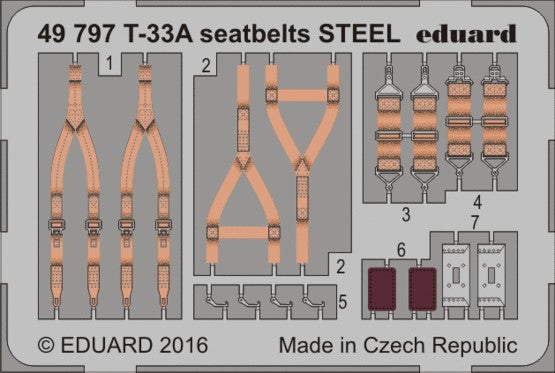Eduard 49797 1/48 Aircraft- T33A Seatbelts Steel for LNR (Painted)
