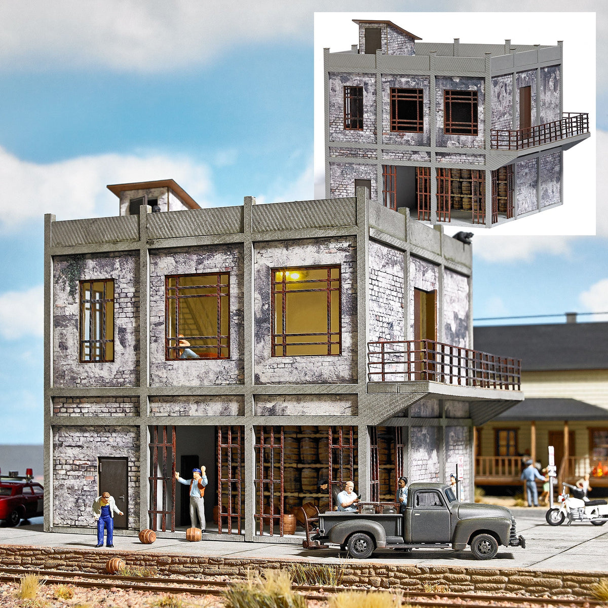 Busch 9724 HO Scale 2-Story Warehouse Kit