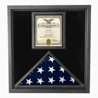 Flag and Certificate Case Black Frame, American Made Black Frame