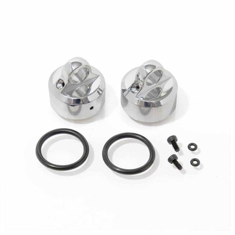 Tekno TKR8702X Aluminum Polished Shock Caps, 1/8 Tekno EB48, ET48 & NT48 (2)