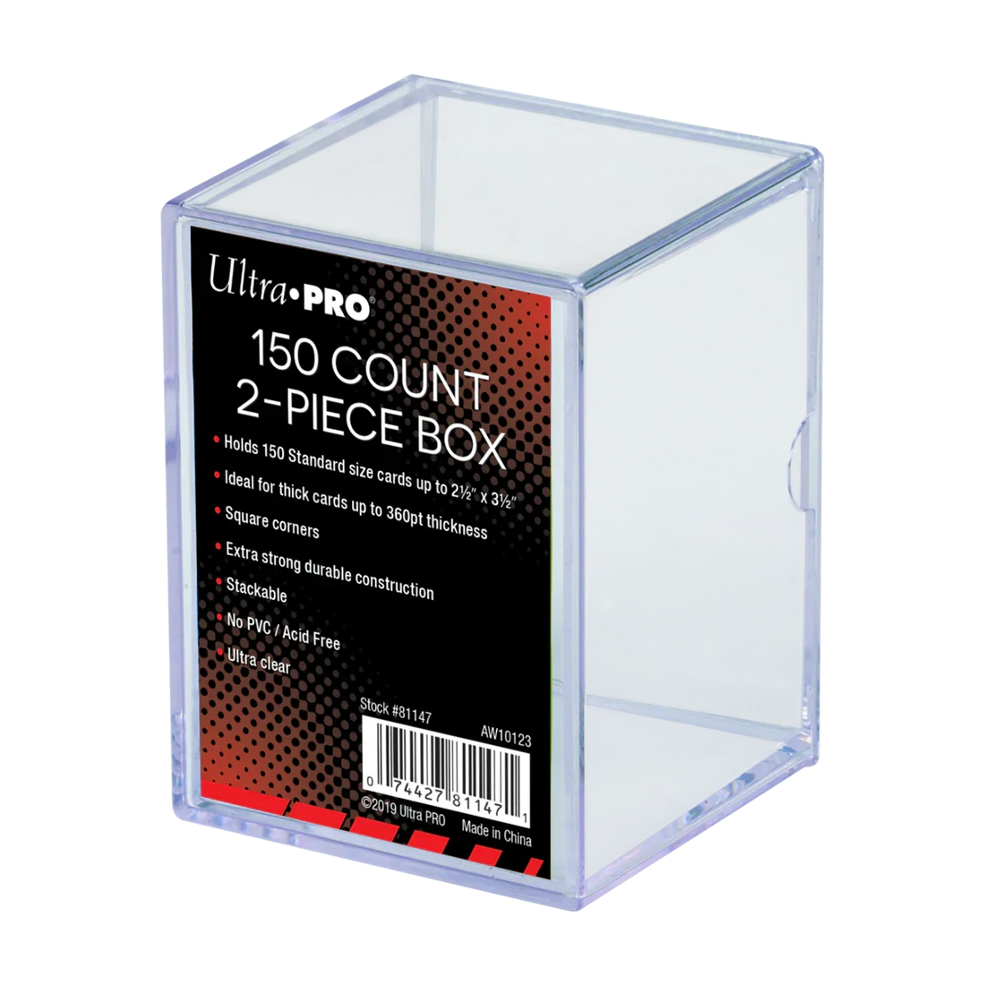 2-Piece Clear 150 Card Storage Box