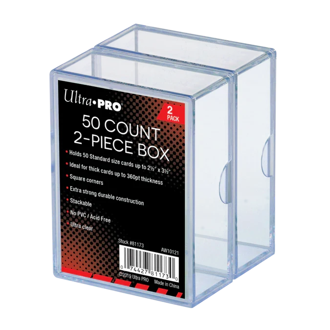 2-Piece 50-Count Clear Card Boxes (2ct)
