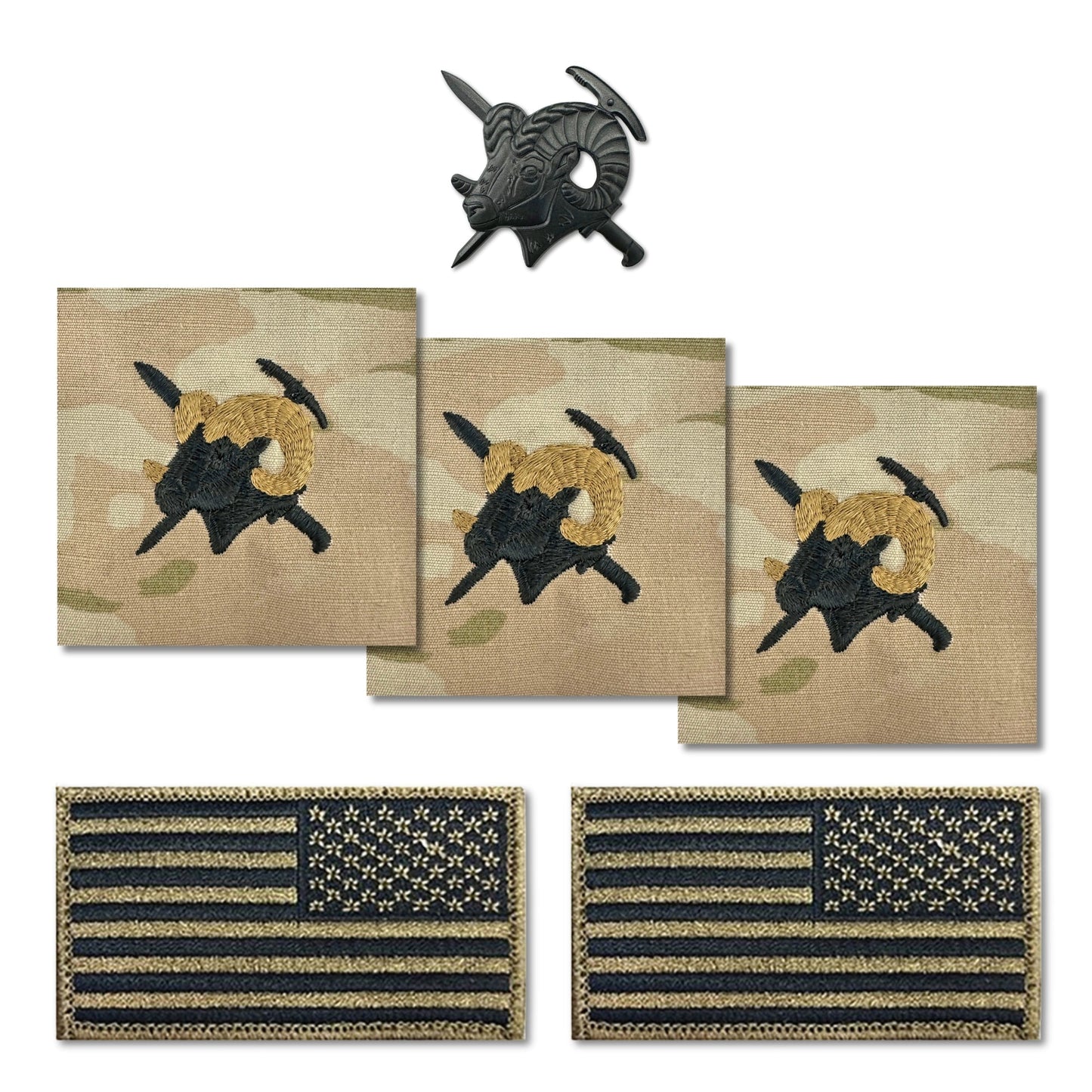 U.S. Army Mountaineering Badge Bundle OCP & Black Metal