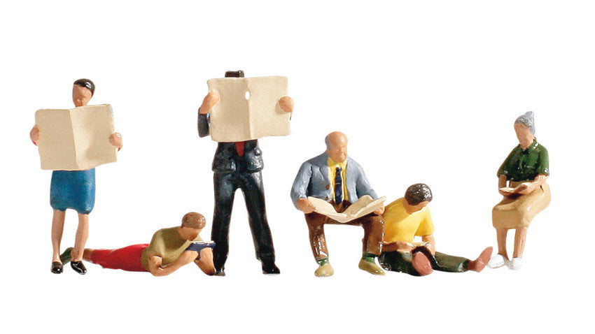 Noch 15575 HO Scale People Reading Figure Set, 6 Figures