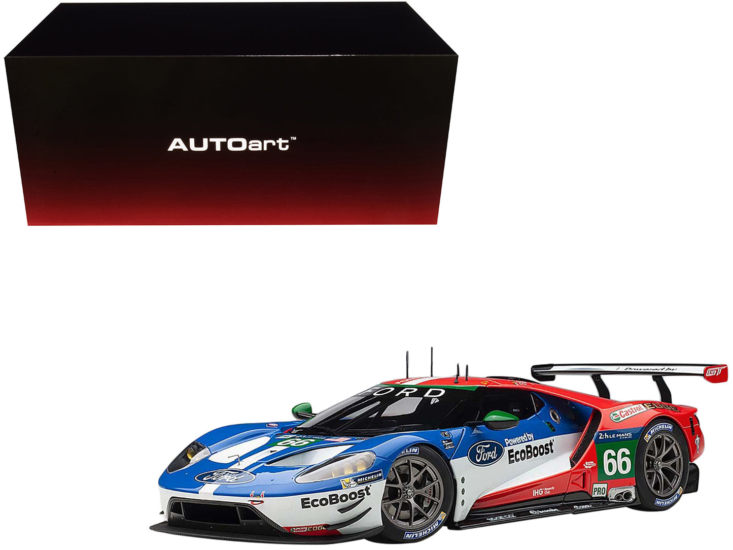 Ford GT #66 B. Johnson - S. Mucke - O. Pla Le Mans (2016) 1/18 Model Car by Autoart free shipping USA