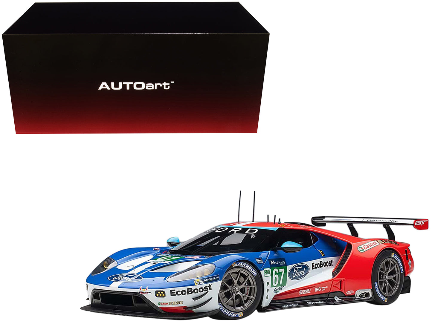 Ford GT #67 Harry Tincknell - Andy Priaulx - Pipo Derani "Ford Chip Ganassi Team UK" 24H Le Mans (2017) 1/18 Model Car by Autoart free shipping USA