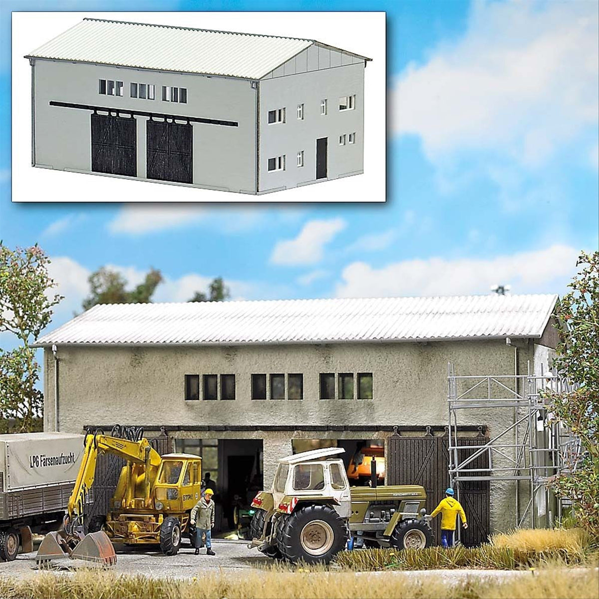 Busch 8751 TT Scale LPG Concrete Garage, Laser-Cut Kit