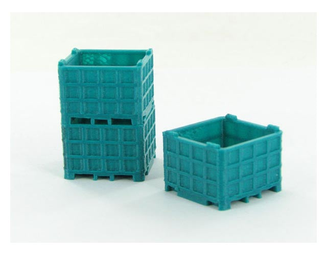 3D To Scale 64-252-BG 1/64 Bin Pallet, Bluegreen 3-Pack