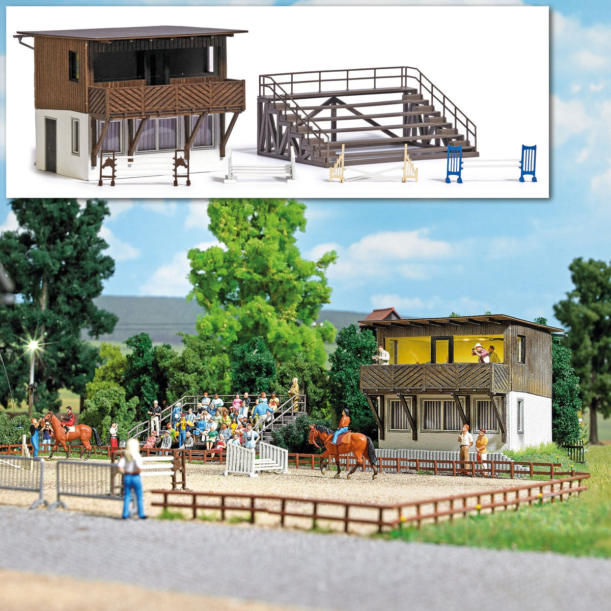 Busch 1041 HO Scale Horse Riding Arena Set with Grandstand