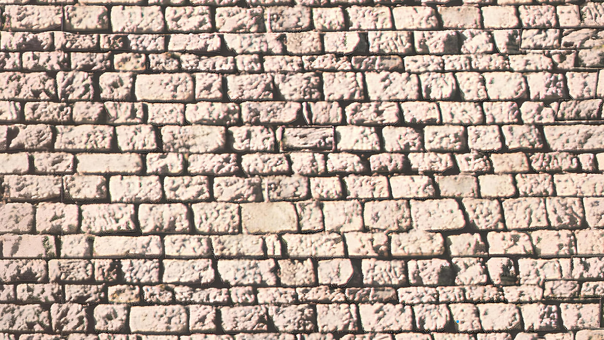 Noch 57560 HO/TT/O Scale Embossed Stone Card Sheet, Square Stone