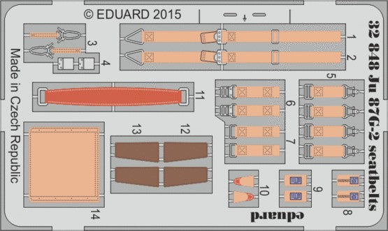 Eduard 32848 1/32 Aircraft- Ju87G2 Seatbelts for TSM (Painted)