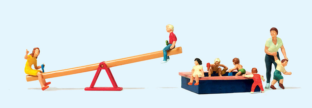 Preiser 10587 HO Children at Play w/Seesaw & Sandbox