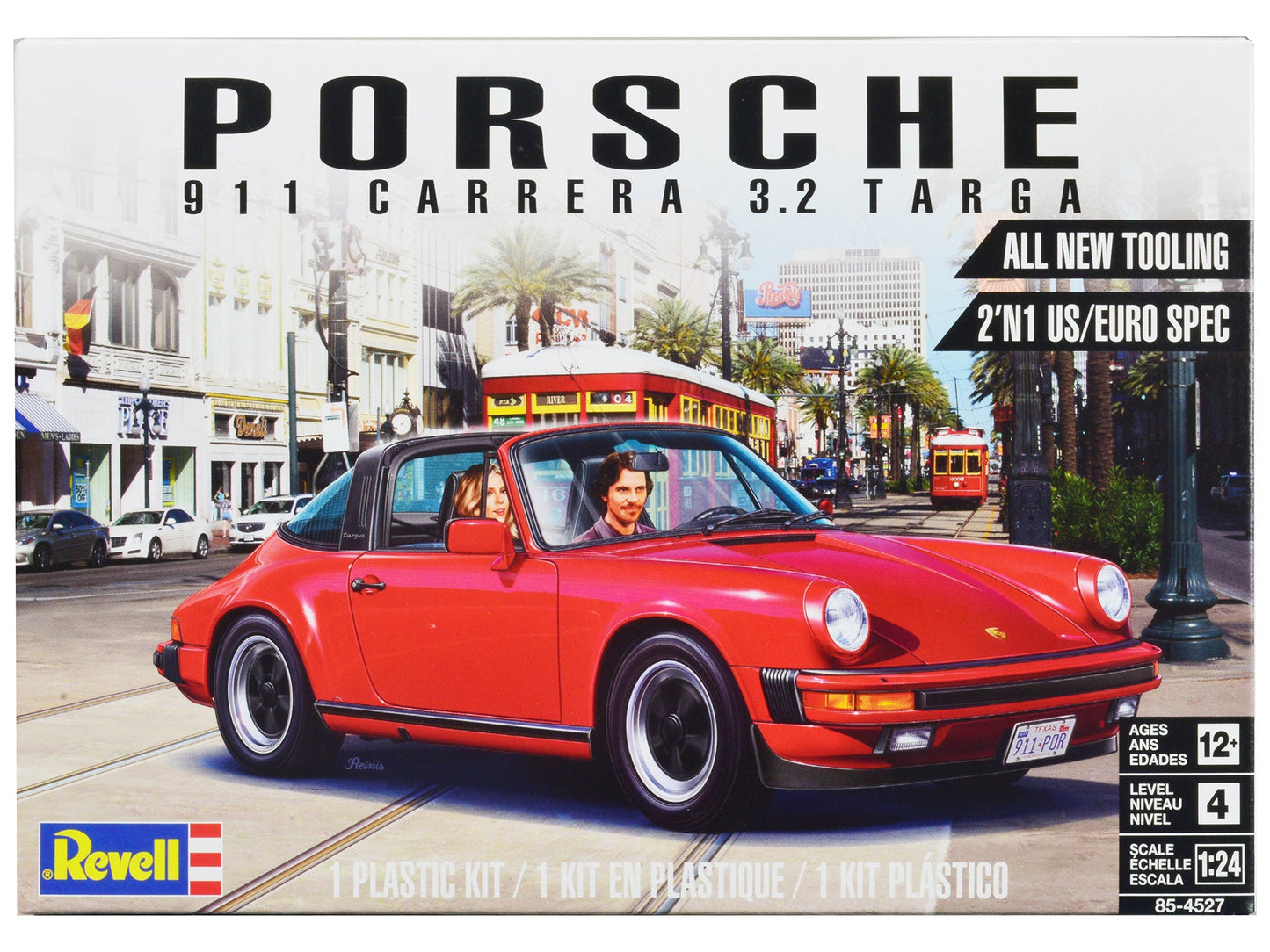 Level 4 Model Kit Porsche 911 Carrera 3.2 Targa 2-in-1 Kit 1/24 Scale Model by Revell free shipping USA