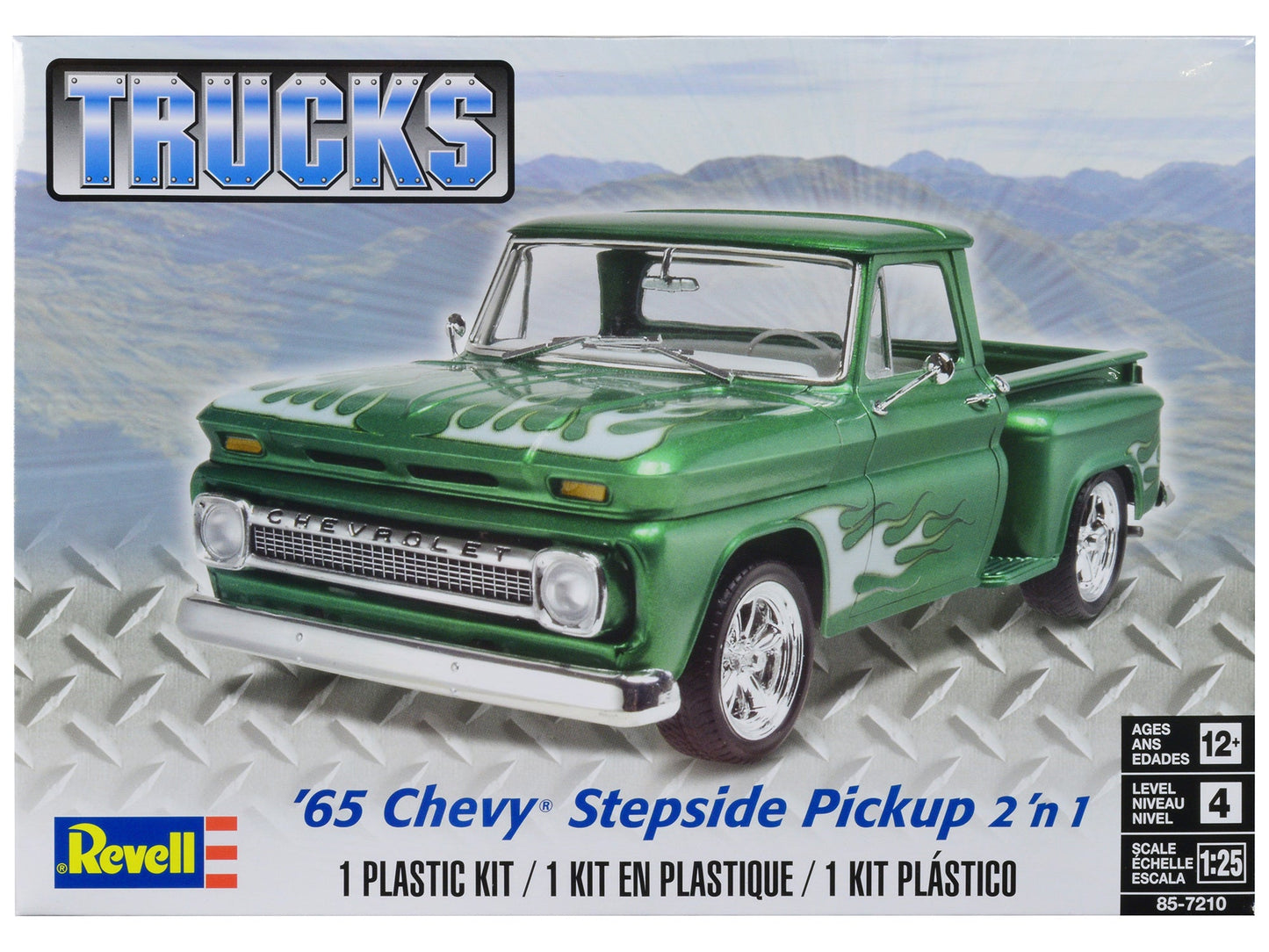 Level 4 Model Kit 1965 Chevrolet Stepside Pickup Truck 2-in-1 Kit 1/25 Scale Model by Revell free shipping USA
