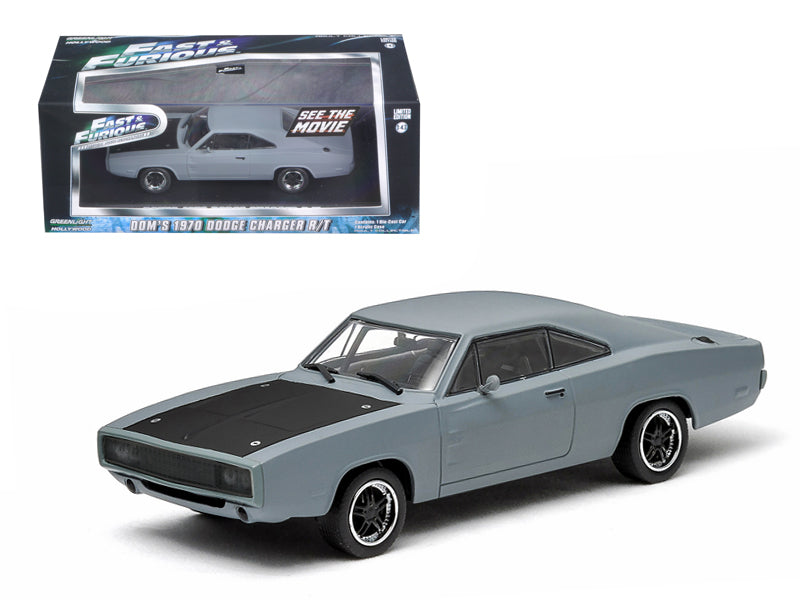 Dom's 1970 Dodge Charger R/T Primered Grey "Fast and Furious" Movie (2009) 1/43 Diecast Car Model by Greenlight free shipping USA