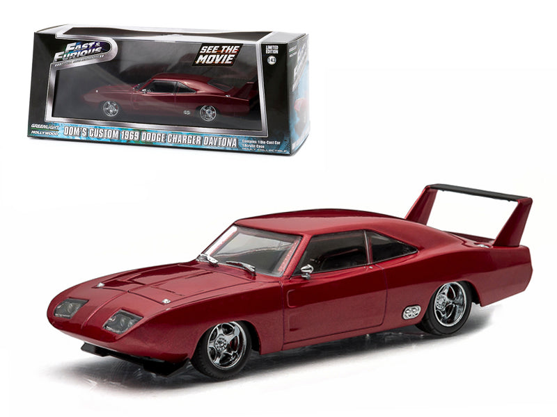 Dom's 1969 Dodge Charger Daytona Maroon "Fast and Furious 6" Movie (2013) 1/43 Diecast Model Car by Greenlight free shipping USA