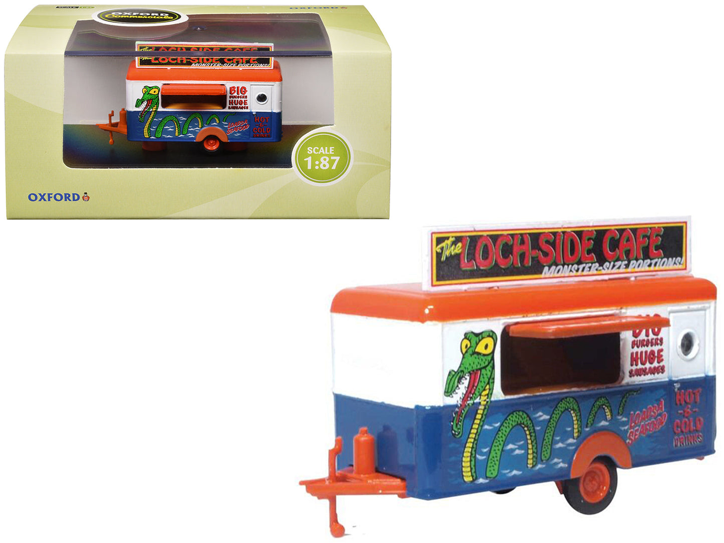 Mobile Food Trailer "Loch-Side Cafe" 1/87 (HO) Scale Diecast Model by Oxford Diecast free shipping USA