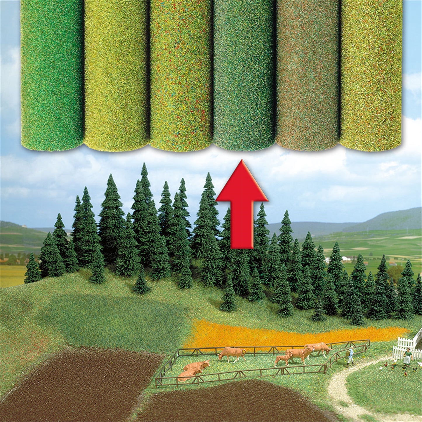 Busch 7223 All Scale Large Grass Mat, Colored Shadows, 100 x 80 cm