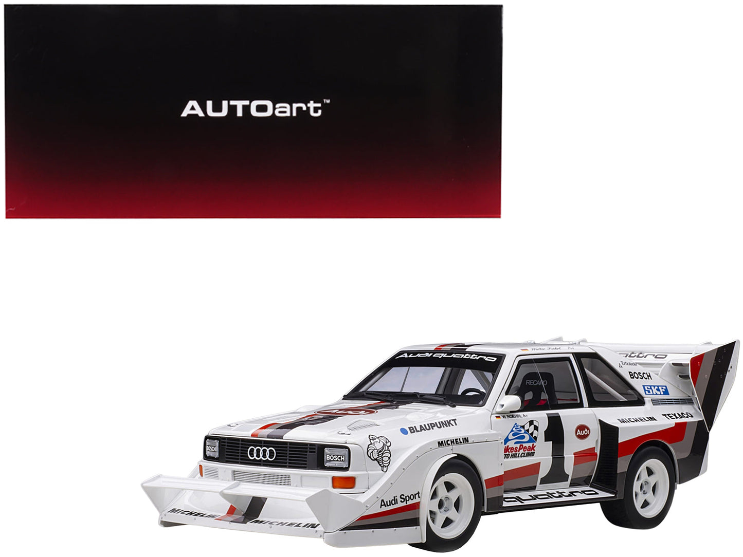 Audi Quattro S1 #1 Walter Roehrl Winner Pikes Peak (1987) 1/18 Model Car by Autoart free shipping USA