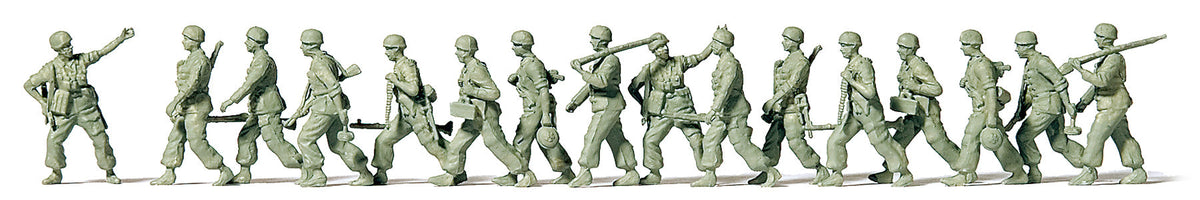 Preiser 16625 HO WWII German Paratroopers Marching Figure Kit