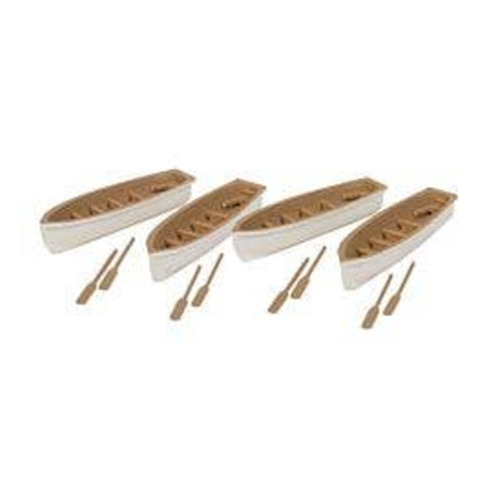 Walthers SceneMaster 949-4163 HO Row Boat 4-Pack, White & Tan