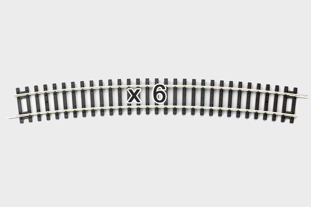 Piko 55219 HO Scale Curved Track R9/15 Degrees, Box of 6