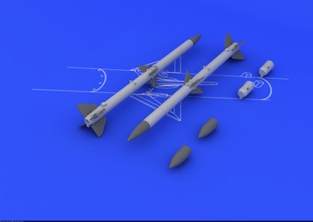 Eduard 648084 1/48 Aircraft- AIM120A/B AMRAAM (2) (Photo-Etch & Resin)